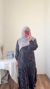 GAMIS MOTIF WANITA BAJU MUSLIM KEKINIAN GAMIS RAYON MUSLIM KOREAN STYLE TERBARU