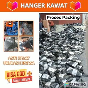 Serba Murah Store - Gantungan Baju Premium Isi 40pcs Tebal Anti Karat Murah Hanger Baju Kawat Murah