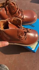 Bekamille | Kids Boys Boots Fashion Color PU Leather Shoes Autumn Winter For Children Boots Black Brown