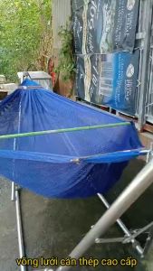 Võng xếp - võng lưới 2 Lớp Đầu Nẹp Vải Cứng 22cm Cỡ Lớn Hàng Cao Cấp - Võng Lưới Mềm Dày 2 Lớp