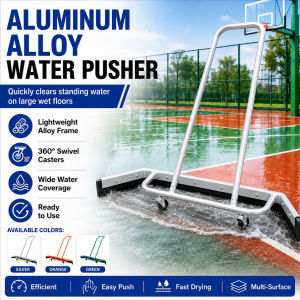 Aluminum Alloy Water Pusher - Lightweight Alloy Frame 360° Swivel Casters Wider Water Coverage Ready to Use - Silver Orange Green - Efficient Easy Push Fast Drying Multi-Surface