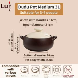 DROOLU | Heat-Resistant Traditional Clay Cooking Pot