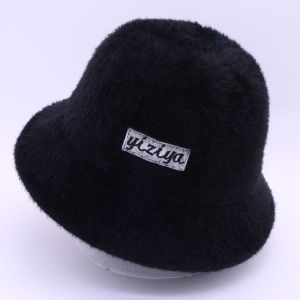 Warmth Fishing Cap S71 Casual Korean Style Letter Patch Womens Autumn Winter Hat Foldable Wide Brim Bucket Hat Anti-Cold