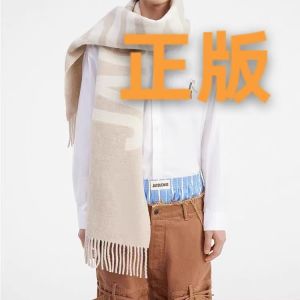 Khăn Choàng Len Jacquemus Nguyên Chất Ấm Áp Cho Nam Và Nữ Mùa Thu Đông 2024 Khăn Choàng Tua Rua Họa Tiết Chữ Cái Khăn Choàng Lông Cừu