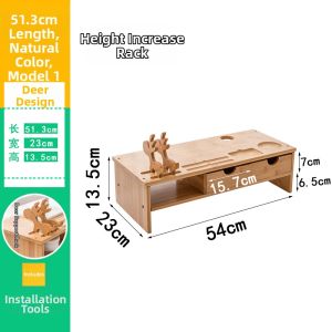 Monitor Stand Wood Desk Organizer
