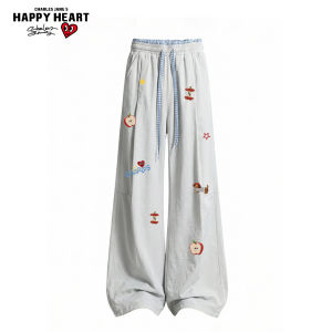 CHARLES JANGS HAPPY HEART | Spring and Summer New Loose Wide-leg Trousers