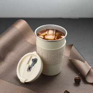 Portable Stainless Steel Coffee Cup: An American Style Latte Straw Cup