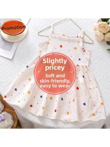 Barababa Summer Floral Print Girls Dress Infant Baby Vest Skirt Cotton Polyester Korean Style Childrens Clothing Kids Dresses