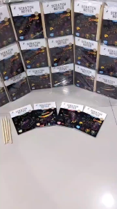 Set 4 Buku Mini Magic Scratch Note dengan Cover Berbeda dan 10 Lembar Kertas Scratch Note