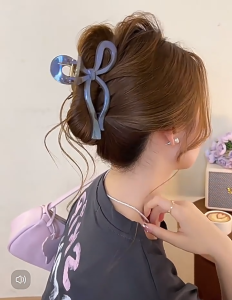 Jepit Rambut Korea Model Pita Coquette Glossy Jepitan Besar Wanita Aksesoris Fashion HG JPT61