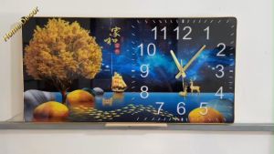 Đồng hồ tráng gương 5D phong thủy trang trí nhà cửa kim trôi chạy cực êm xưởng tặng pin và phụ kiện treo.