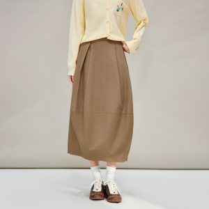 INMAN | Floral Design Cotton Midi Skirt