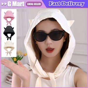 Cute Solid Color Little Devil Hat Lace-up Fast-drying Lace-up Pullover Hat Pullover Style Shawl Shape Y2K Shawl Hat for Girls