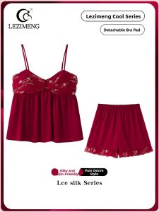 LEZIMENG | Bộ Đồ Ngủ Quyến Rũ Không Dây Có Gọng Đệm
