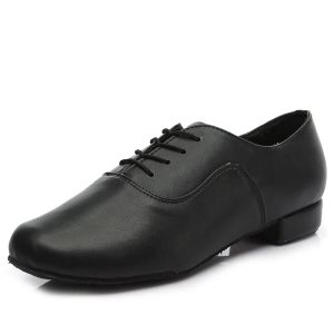 Men Latin Salsa Tango Modern Tango Salsa Leather Ballroom Square Heels Adults Children Boys Party Dance Shoes