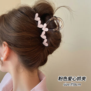 กิ๊บติดผมรูปหัวใจระดับไฮเอนด์สำหรับผู้หญิง ฤดูร้อน 2025 ใหม่ กิ๊บติดผมสไตล์ใหม่ ทรงผมด้านหลังศีรษะ ทรงปลาฉลาม ประดับผม ทรงกิ๊บติดผม