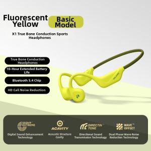 POLVCDG | Wireless Bone Conduction Headphones Sport Not In-ear Waterproof IPX6 360度 Panoramic Sound Built-in 32GB Memory Open Ear Earphone for Running Cycling