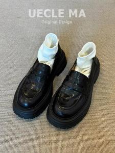 MASHUJIA | Leather Loafers Women Soft Bottom Vintage