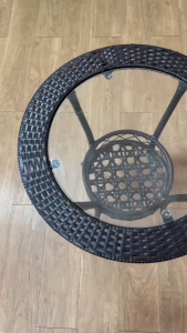 โต๊ะหวายเทียม สีดำ โต๊ะรับแขก โต๊ะกลางแจ้ง สินค้าพร้อมส่ง