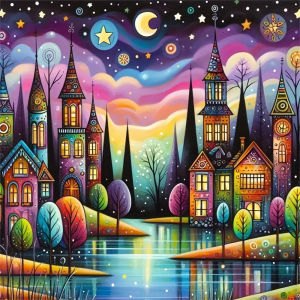 HUACAN Cross Stitch Kits House Landscape Embroidery Dmc Threads 11Ct Picture Printed  Adults Wall Decoration