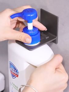 Metal Self-Adhesive Shampoo Bottle Shelf Free of Punch Shower Gel Liquid Bottle Holder Bathroom Shelf Organizer Hook Shelves Universal Shower Gel Bottle Rack Wall Mounted Adjustable Shampoo Bottle Metal Holder Dispenser Hook Free Punching