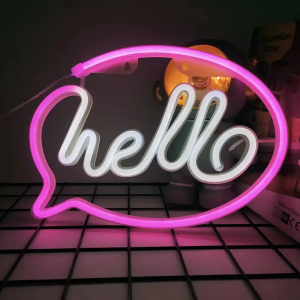 Đèn LED Neon Chữ Hello Sử Dụng Nguồn USB/pin Ánh Sáng Màu Hồng Dùng Trang Trí Phòng Ngủ Đèn Ngủ Quà Tặng Lễ Hội Quà Tặng Trong Nhà Cường Độ Sáng <60