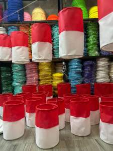 15cm Lampion Kain Outdoor Merah Putih / Lampion Agustusan / Lampion Kain Karnaval