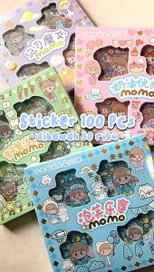 20 / 100 Lembar Stiker / Sticker Motif Kartun Korea Lucu Anti Air Dekorasi Handbook Scrapbook DIY