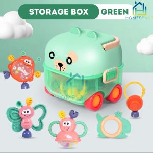 Baby Rattle Teething Toy  with Cute Storage Projector Box Songs MIDI Newborn Teether Silicone Gift  | Mainan Gigit Bayi