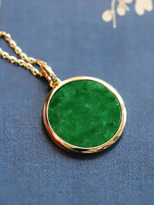 Natural Green Chalcedony Peace Pendant