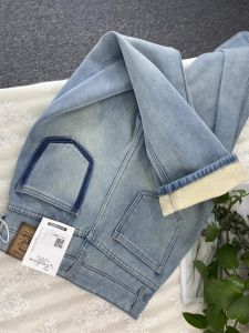 กางเกงยีนส์ทรงตรงเอวสูงหนาหนา ทรงสลิมฟิต กางเกงขายาวทรงหลวม ทรงสลิมฟิต กางเกงยีนส์ทรงตรงสำหรับผู้หญิง ฤดูใบไม้ร่วง/ฤดูหนาว