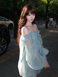 Gentle Style Off-Shoulder Puffy Flower Bud Dress