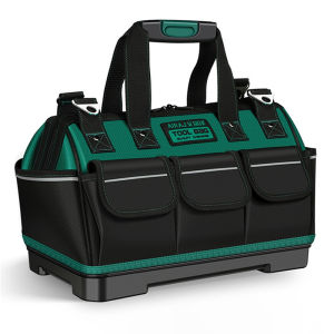 AIRAJ Waterproof Tool Bag Heavy Duty Tools Bag Electrician Tool Bag Oxford Fabric Wide Mouth Tool Tote Bag with External Pockets Home Tools Storage
