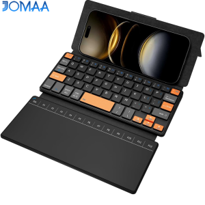 JOMAA | JOMAA Travel Keyboard with TouchpadCompact Bluetooth Keyboard with Large Trackpad & Any-Angle Stand for Android/iOS/Windows