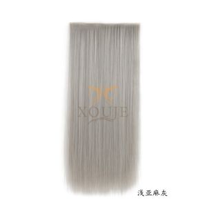 One-Piece Wig Pieces Light Grey Long Straight Hair Invisible Seamless Easy Full Head Silver Grey Padding Wig Pieces
