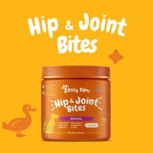 Zesty Paws Hip & Joint Mobility Bites For Dogs Support - Duck Flavor (90 Soft Chews) (EXP:02 2027)