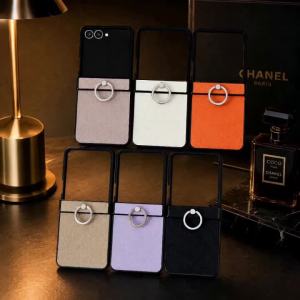 Shockproof Hinge Protective Phone Case for Samsung Galaxy Z Flip 8 7 6 5 4 3 Flip8 Flip7 FE 5G Ring Stand Luxury Leather Cover