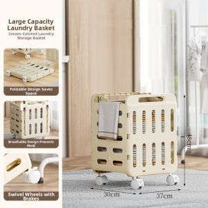 Folding Mobile Laundry Basket