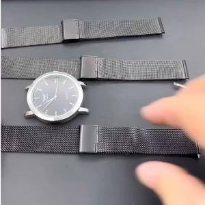 0.4 Milanese Mesh Loop Stainless Steel Watch Band Metal Strap for DW for Omega Black Gold Bracelet 18mm 20mm 22mm Bracelet