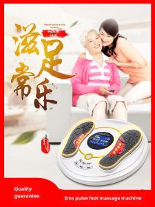 Portable Foot Massager Pad EMS Micro Pulse Remote Control Foot Therapy Mat Acupoint Neck Digital Display Timed Home Care Aid