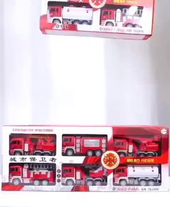 Set xe đồ chơi trẻ em6 Xe Công Trình Xe Cứu Hoả 8 xe Poli Ô Tô hoạt hình Đồ Chơi Cho Bé