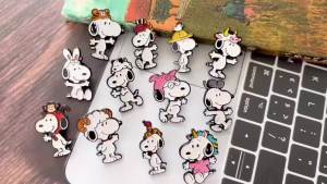 Bandai | 12pcs Chinese Zodiac Series Cute Puppy Dog Enamel Pins Lapel Brooches Decorative Badges for Backpack Collectible Gift for Fans