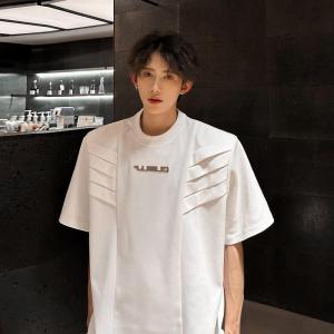 Áo Thun Nam Tay Ngắn Mùa Hè Thường Ngày Nhiều Lớp Đệm Vai Phong Cách Đường Phố Thiết Kế Mỹ Cổ Điển Thường Ngày Thoáng Khí