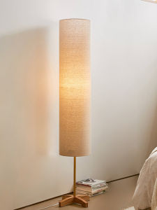 Japanese Style Living Room Bedroom Bed & Breakfast Tea Room Zen Study Sofa next to Creative Solid Wood Vertical Floor Lamp