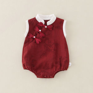 Summer Outfit Baby Girl Romper Chinese Style Full Moon One Year Old Baby Clothes Newborn Baby Clothes Baby Girl Clothes