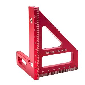 Carpenter Square- Woodworking Square Protractor Aluminum Miter Triangle Ruler 3D Multi Angle 45/90 Degree Layout Measuring Ruler