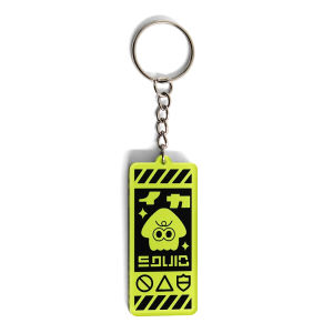Splatoon3 Acrylic Keychain Classic Game Warning Sign Key Ring Decoration for Fans of Shooting Soldiers