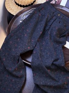 Retro Embroidered Floral Denim Jeans High Waist Straight Leg Loose Wide Leg Long Pants Spring Autumn New Style Womens Jeans