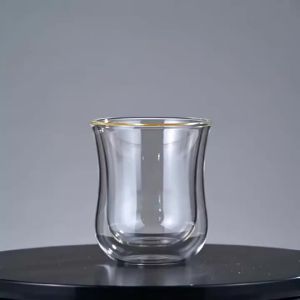 YWDL | YWDL 90/200/260/330ml Double Wall High Borosilicate Glass Coffee Cups Heat Resistant Espresso Latte Mug for Hot Cold Drinks