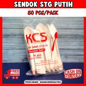 Sendok teh premium STG putih susu / sendok teh / sendok STG PUTIH SUSU merk KCS / sendok plastik / 1 pack isi 50 pcs
